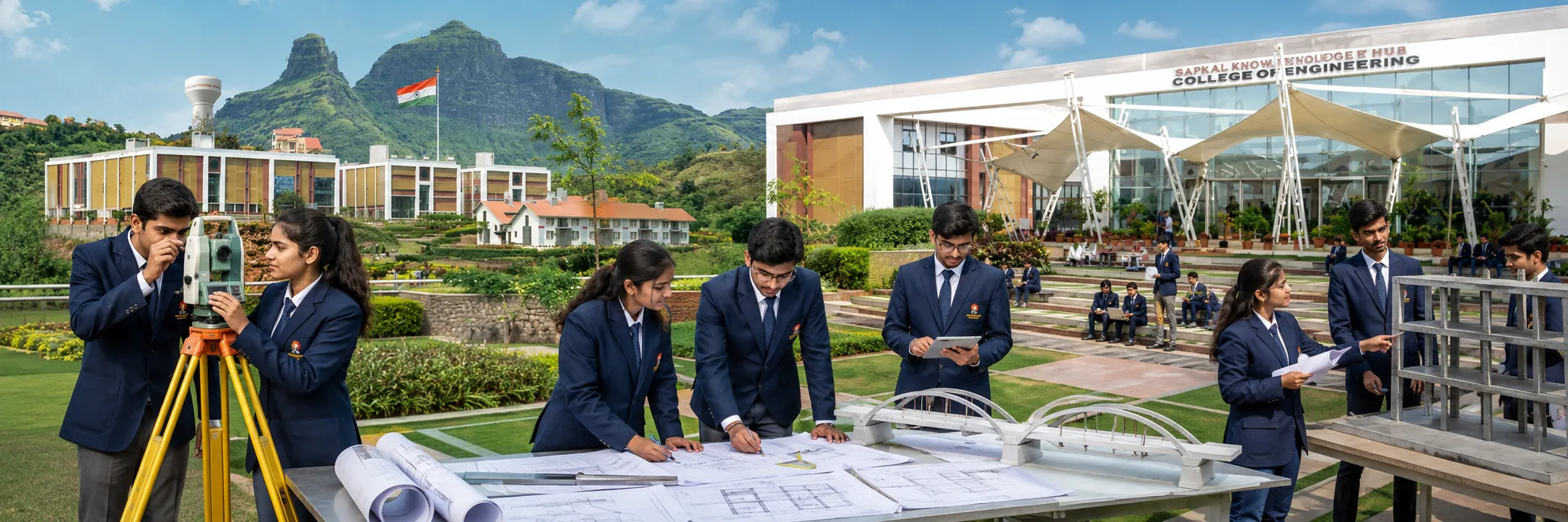 Campus facilities at G. N. Sapkal College Nashik