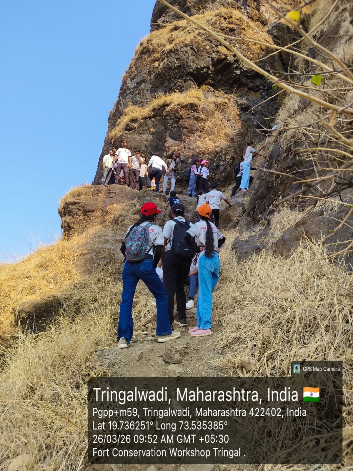 one Day Savitribai Phule Pune University Sponsered Fort conservation activity at Tringalwadi fort, Taluka Igatpuri, Dist. - Nashik, on 26/03/2026