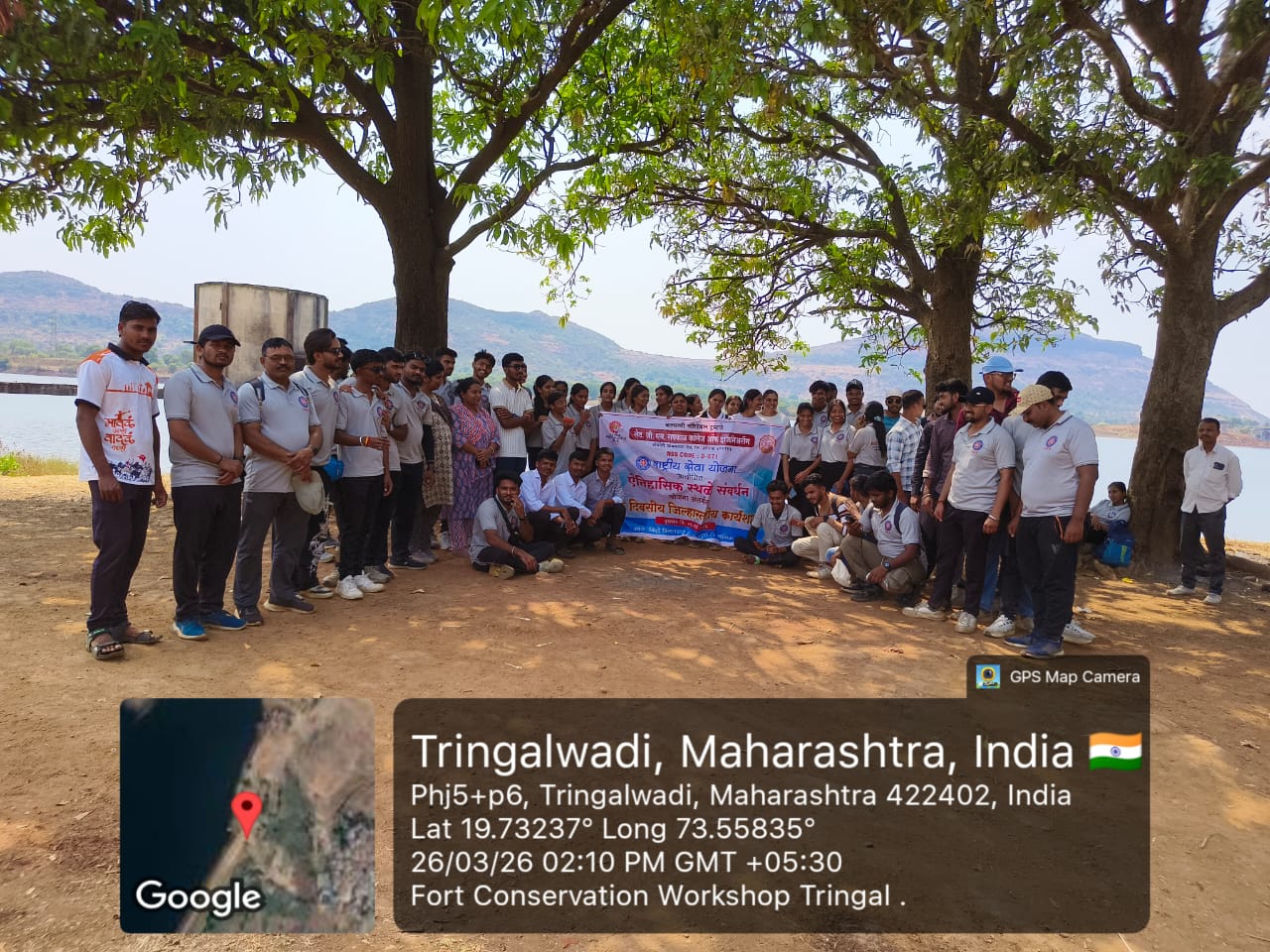 one Day Savitribai Phule Pune University Sponsered Fort conservation activity at Tringalwadi fort, Taluka Igatpuri, Dist. - Nashik, on 26/03/2026